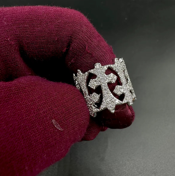 Iced Cross Ring