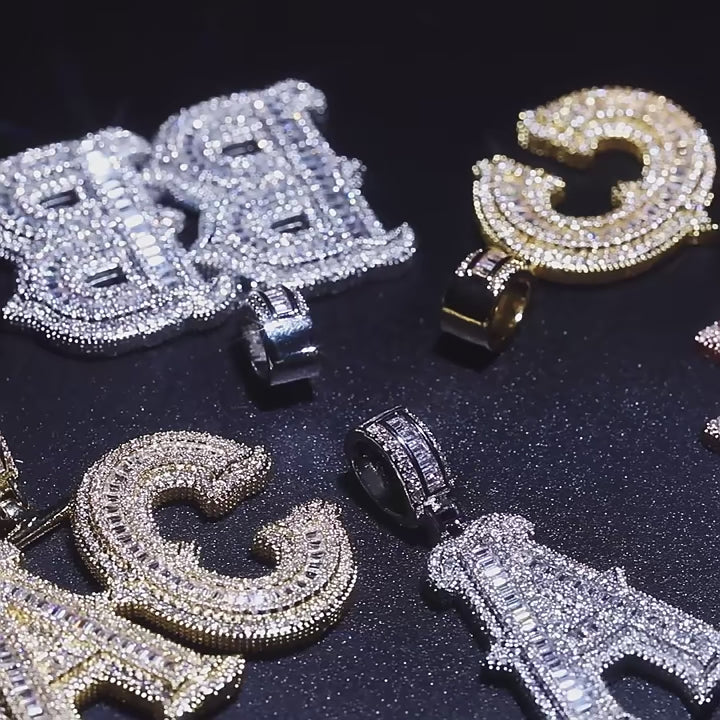 ICED Initial Letter Pendant