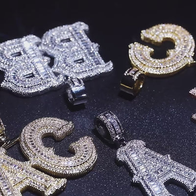ICED Initial Letter Pendant